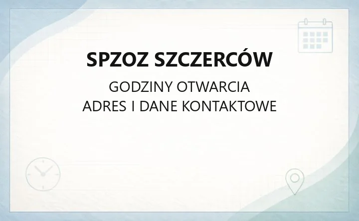 SPZOZ Szczerców - kontakt, rejestracja, poradnie i badania