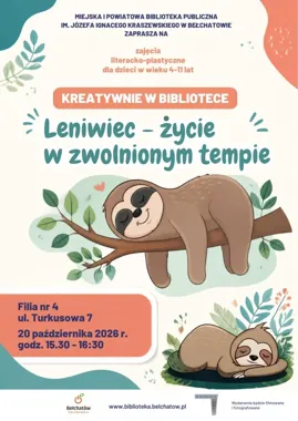 Kreatywnie w Bibliotece. Leniwiec – życie w zwolnionym tempie