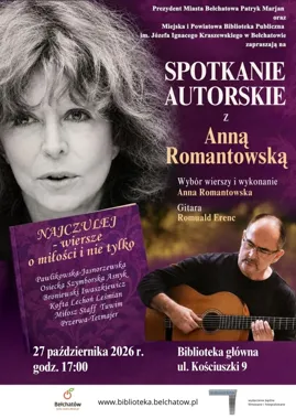 Spotkanie z Anną Romantowską „Najczulej” w Bełchatowie
